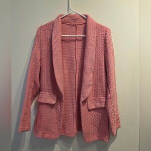 Barbie Pink Textured Open Front Small Blazer